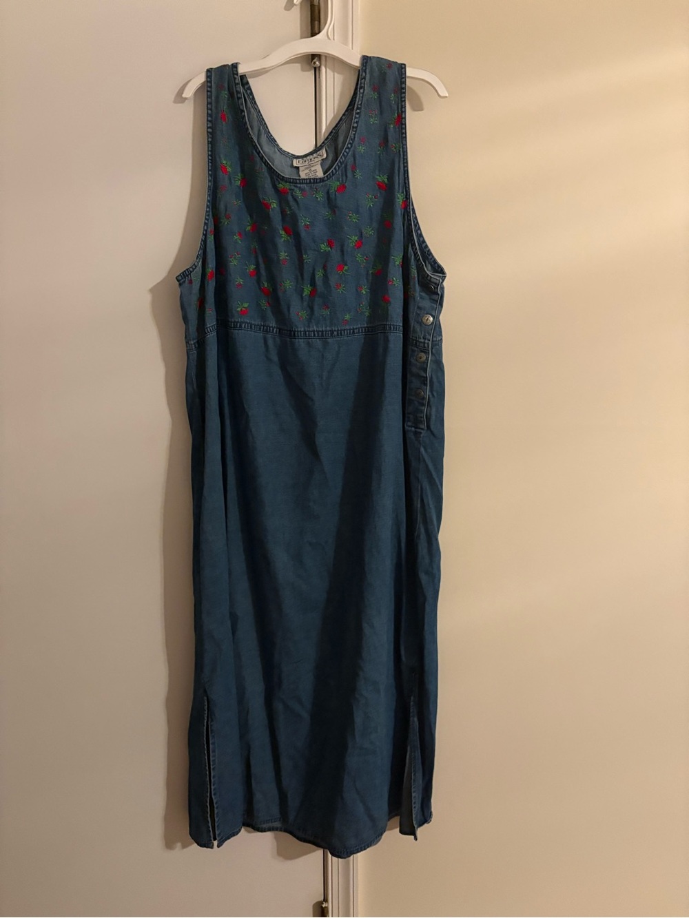 Basic Editions Embroidered Denim Dress